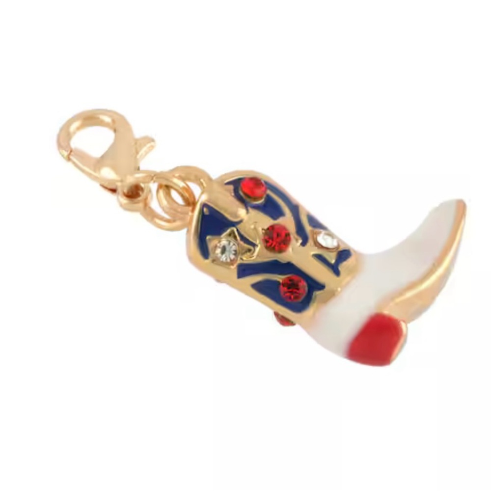 Gold Cowboy Boot Bracelet Charm